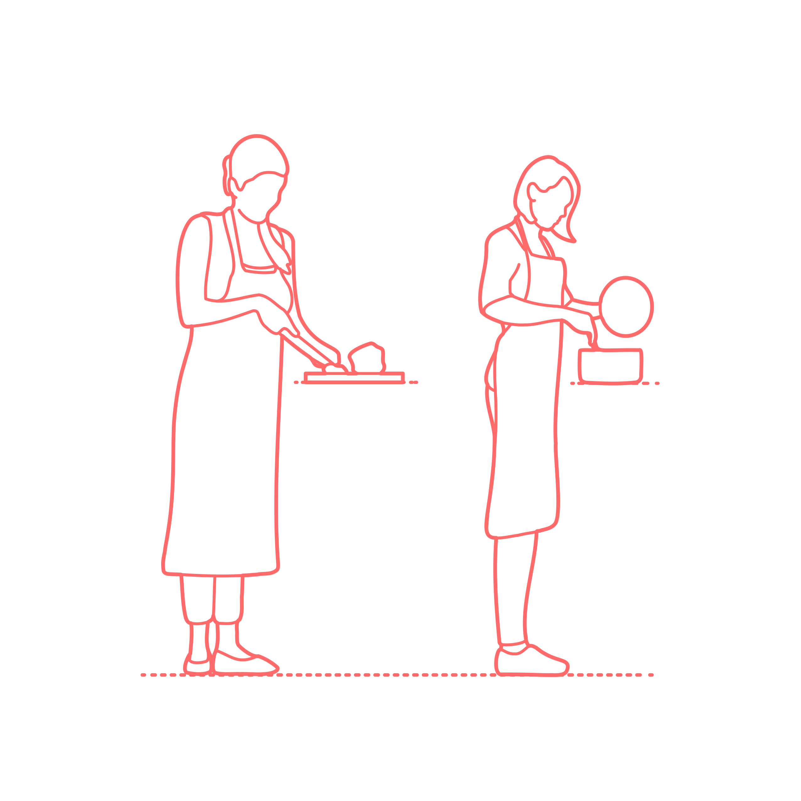 Humans Poses Cooking Women Side Stencil Svg Design File Free Vectors
